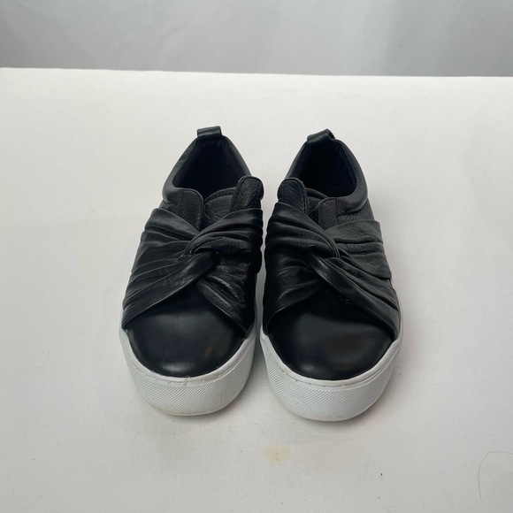 Rebecca Minkoff Nicole Leather Knotted Platform Sneaker in Black Size‎ 5.5 - Picture 3 of 8